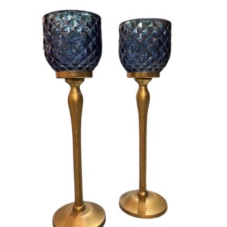 Candle stand blue set